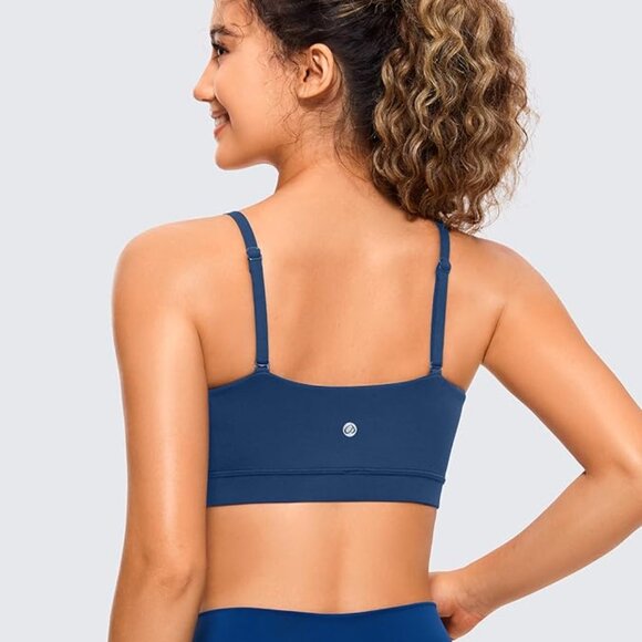 NEW CRZ YOGA Women's Size M Adjustable Spaghetti Thin Strap Padded Sports Bra - Picture 2 of 5